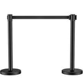 2 Pack Crowd Control Stanchions, 8.2ft Retractable Belt, 11 Lbs Base | Stainless Steel and No Fill Concrete Metal