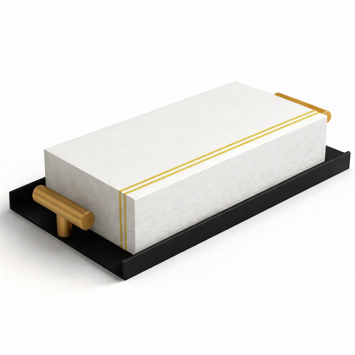Guest Towel Holder Tray for Bathroom - Napkin Holder for Bathroom(Black)