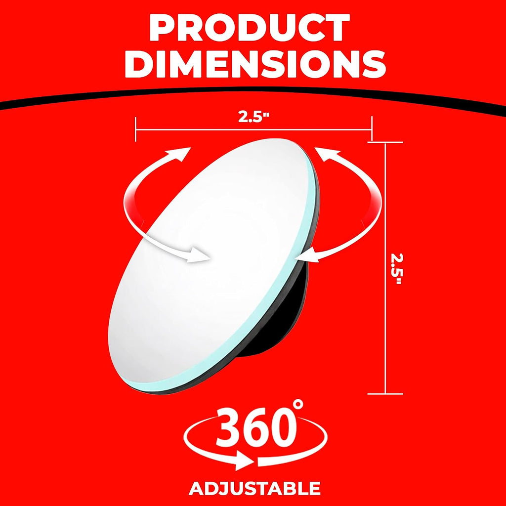 Car Blind Spot Mirror Round 2.5" - HD Glass Frameless Convex Mirror Car - Automotive Exterior Blindspot Car Mirror