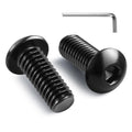 5/16-18 x 5/8 Inch Button Head Socket Cap Bolts Screws,304 Stainless Steel 18-8,Fully Threaded,Black Zinc Plated,with Hex Spanner(20Pcs)