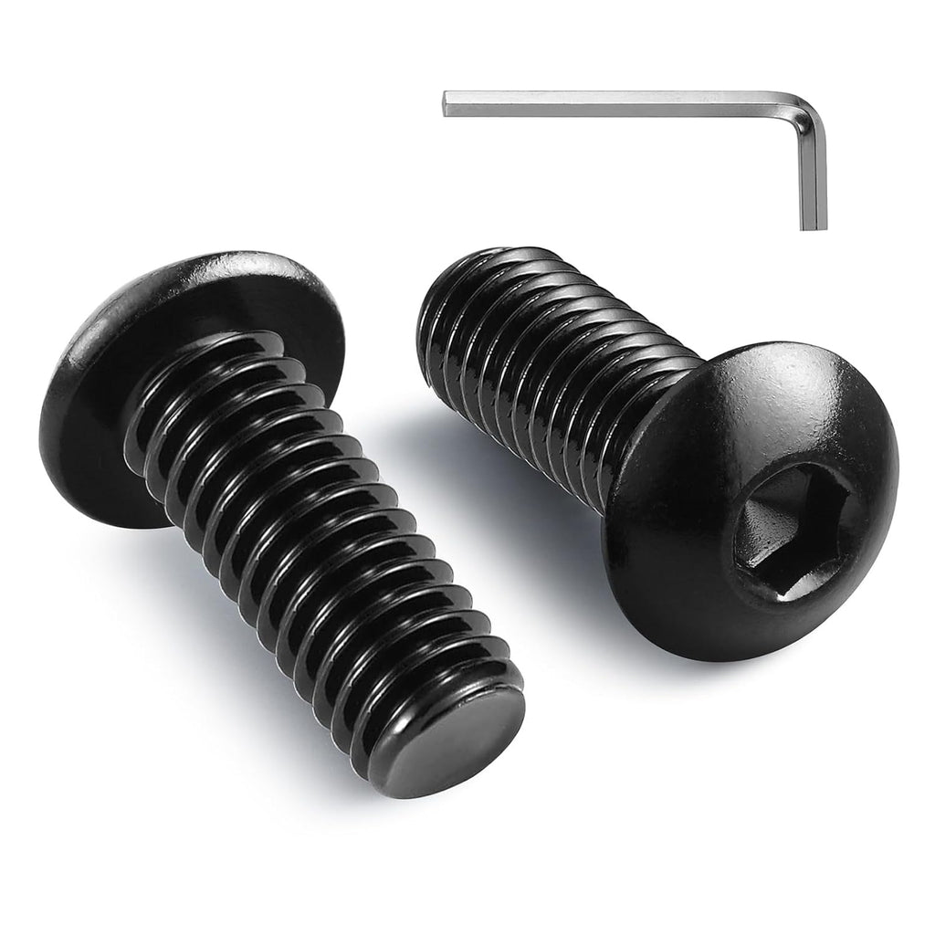 1/4-20 x 3/4 Inch Button Head Socket Cap Bolts Screws,304 Stainless Steel 18-8,Fully Threaded,Black Zinc Plated,with Hex Spanner(20Pcs)