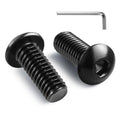 1/4-20 x 3/4 Inch Button Head Socket Cap Bolts Screws,304 Stainless Steel 18-8,Fully Threaded,Black Zinc Plated,with Hex Spanner(20Pcs)