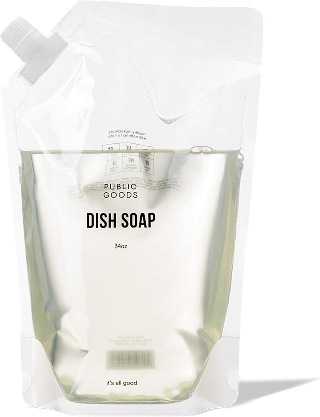 Natural Dish Soap | Mandarin Basil | 34 Fl Oz Refill