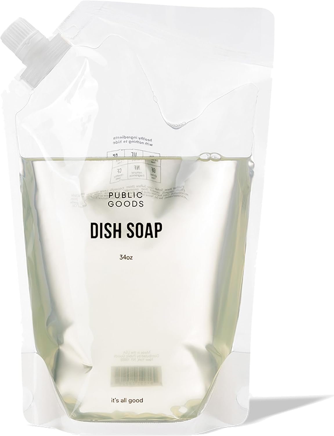 Natural Dish Soap | Mandarin Basil | 34 Fl Oz Refill