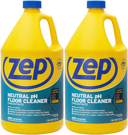 Neutral PH Industrial Floor Cleaner - 1 Gallon - ZUNEUT128 - Concentrated Pro Trusted All-Purpose Floor Cleaner (Pack