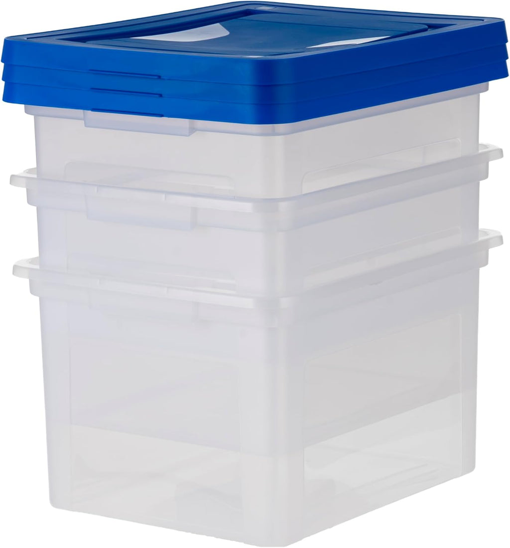 File Storage Box with Lid, Document Protection Box for Letter/Legal Files, Safety File Storage Container, Portable