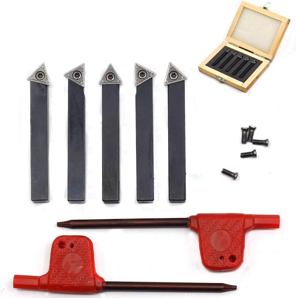 OSCARBIDE 1/4" Mini Indexable Lathe Turning Tool Holder Set 5pc