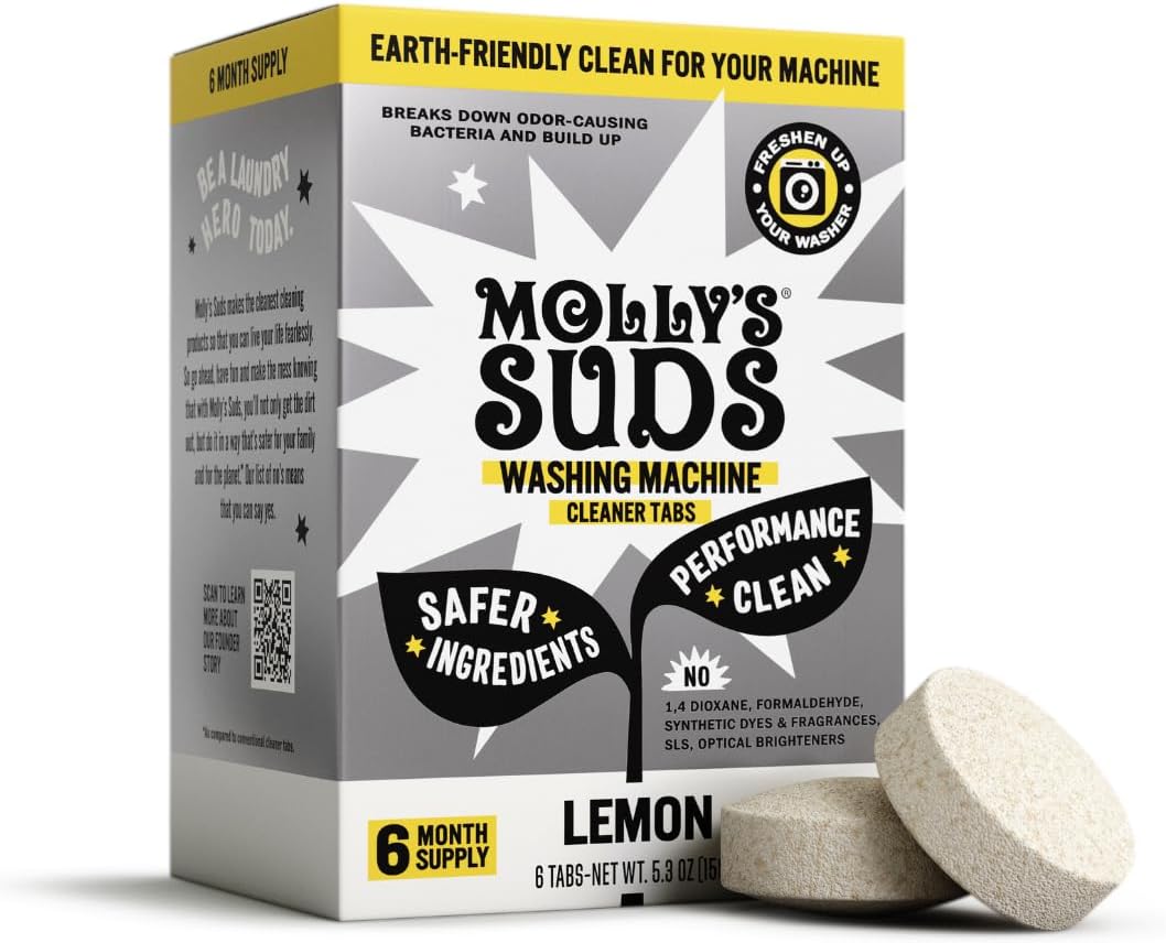 Washing Machine Cleaner | Removes Odors & Grime from Front & Top Loader Machines, Including HE (Citrus - 6 Tablets)