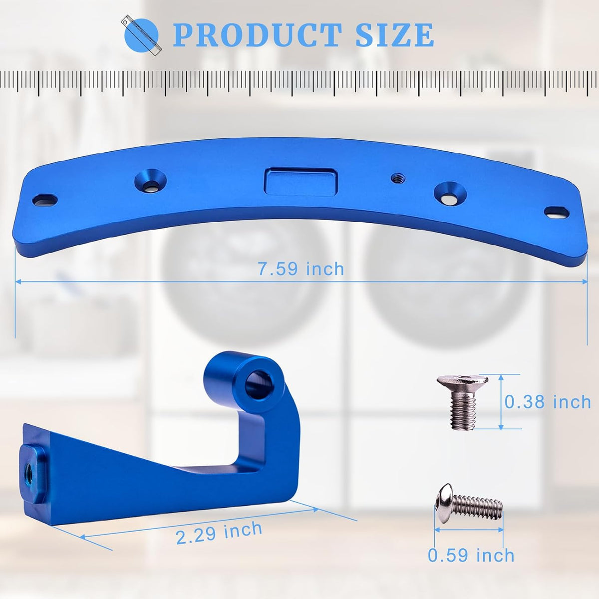 Washer Door Hinges Replacement Fit for GE Front Load Washing Machine Dryer Door Hinge Mount Part Number WH01X10653 Repair Door Sinking Unusual Noise Closing Seal Issue Solid Aluminum Blue