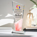 Personalized Crystal Trophy Award - Custom Plaque Award with Text Logo Photo - Employee Recognition Awards and