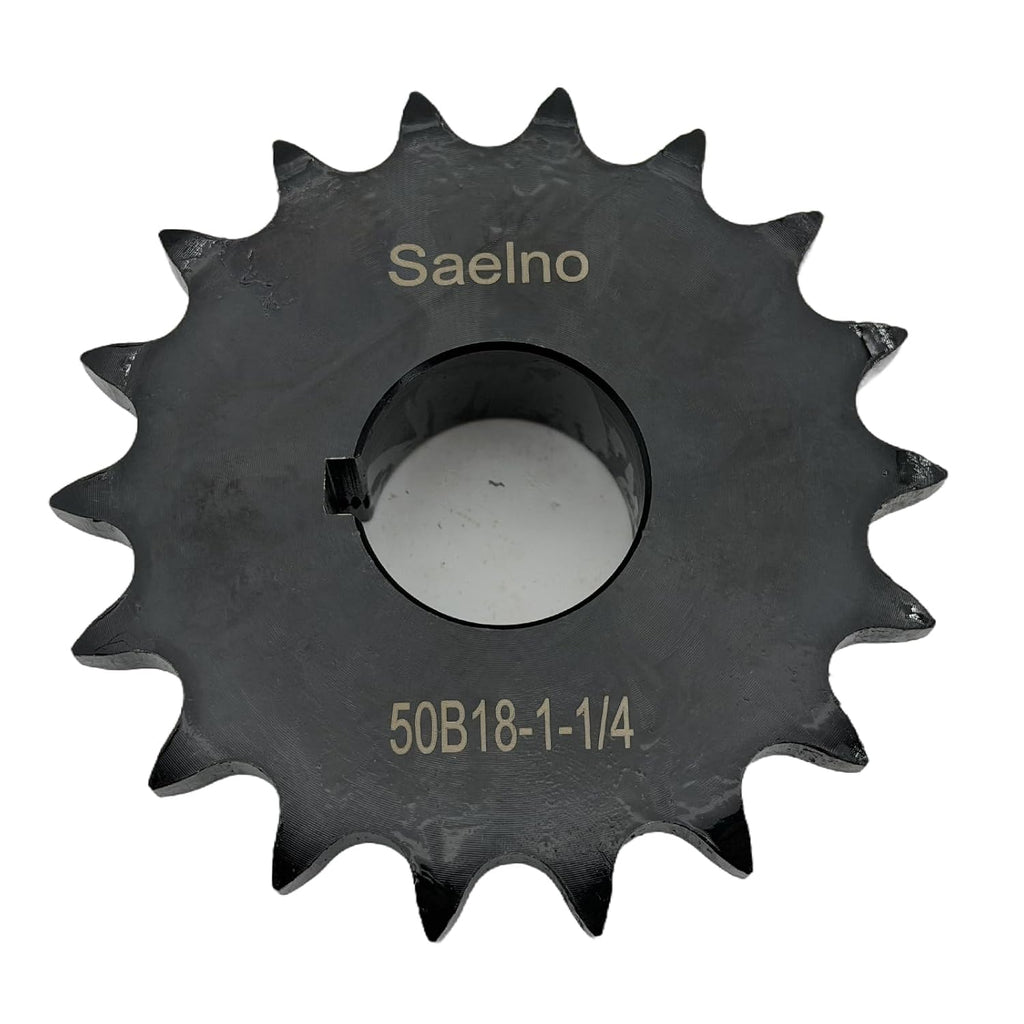 #50 Roller Chain Sprocket Type B 1 1/4 inch Bore 18 Tooth, Hardened Antirust 1045 Steel Drive Sprockets 50B18-1 1/4