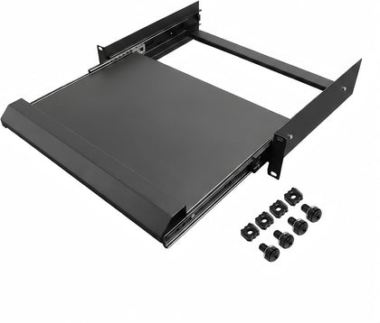 2U Keyboard Tray 12" Depth -Universal 19" Rack Mount Sliding Shelf