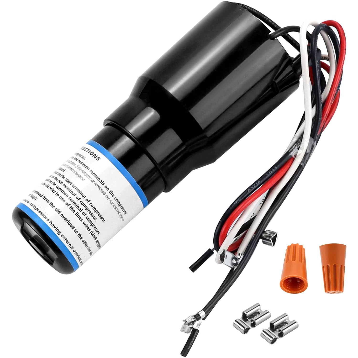RCO810 Solid State Relay Overload Start Capacitor 3-in-1 Hard Start Capacitor Kit for Refrigerators Compatible for