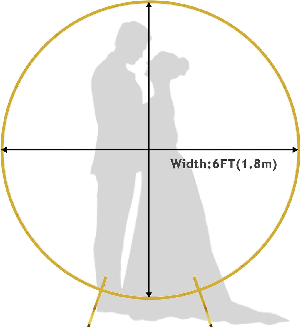 Round Backdrop Stand 6FT Gold Metal Circle Balloon Arch Frame