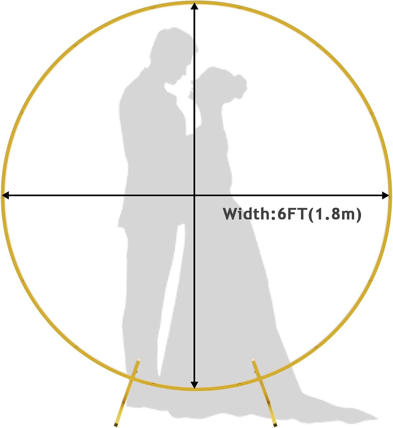 Round Backdrop Stand 6FT Gold Metal Circle Balloon Arch Frame