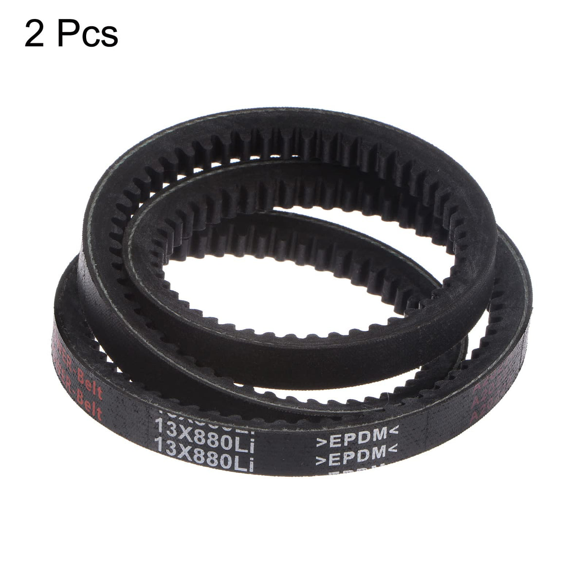 HARFINGTON 2pcs 13x880 Cogged V-Belts AX Section Drive Raw Edge Belt 880mm Inner Girth 13mm Width 8mm Thickness EPDM for Power Transmission