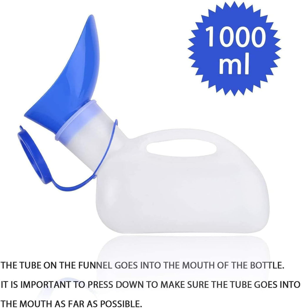 Unisex Portable Urinal for Men and Women | Potty Urinal for Car, Bedpans Pee Bottle with Lid and Funnel, Mobile