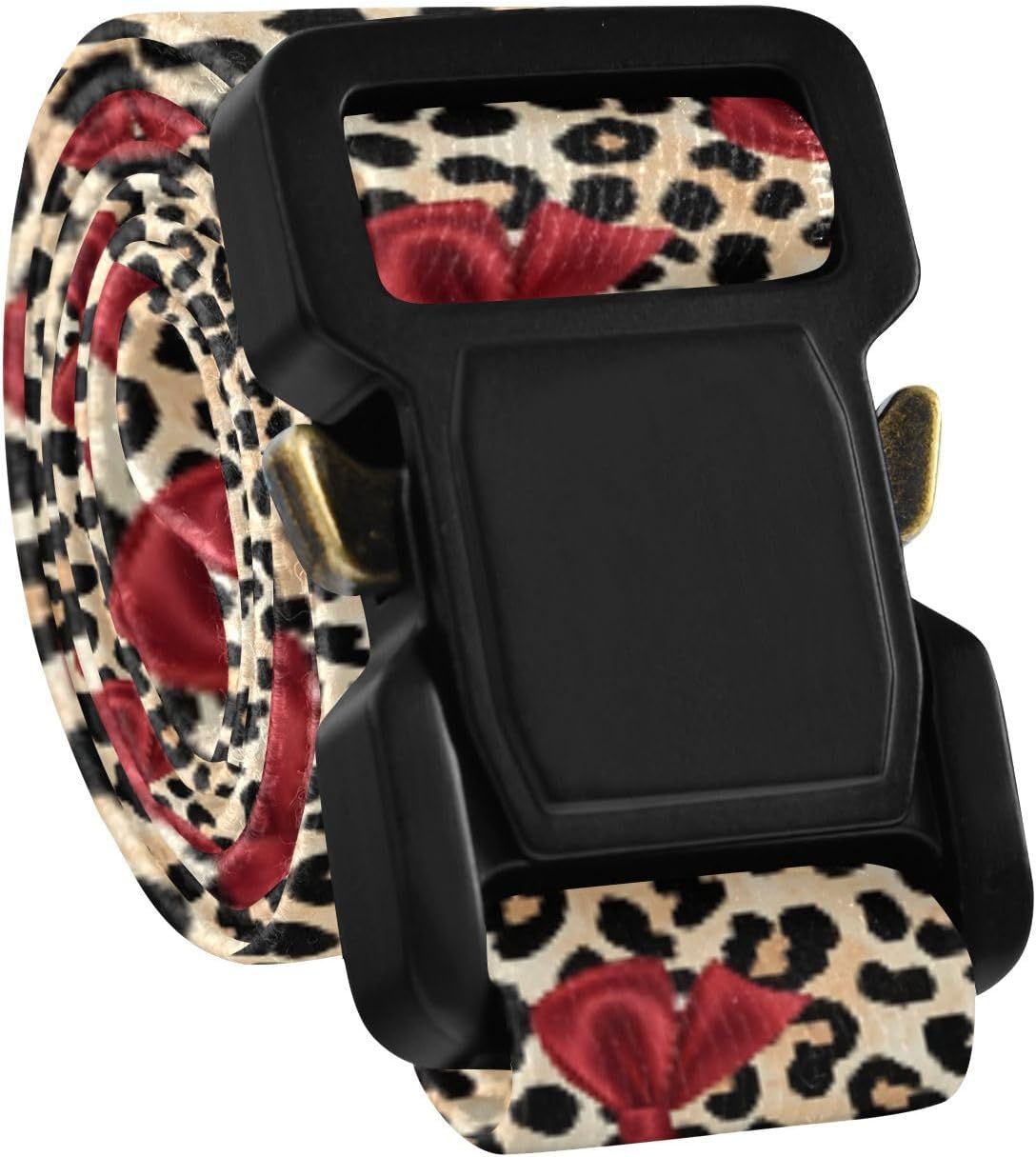 Bow Tie Adjustable Kids Elastic Belts, Girls Boys Stretch Waist Belt with Aluminum Alloy Buckle
