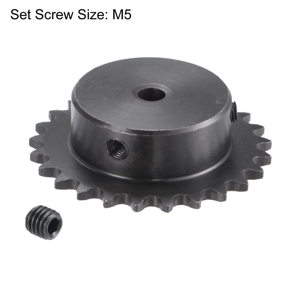 uxcell 25 Tooth Roller Sprocket B Type #25 Chain Single Strand 6mm Bore