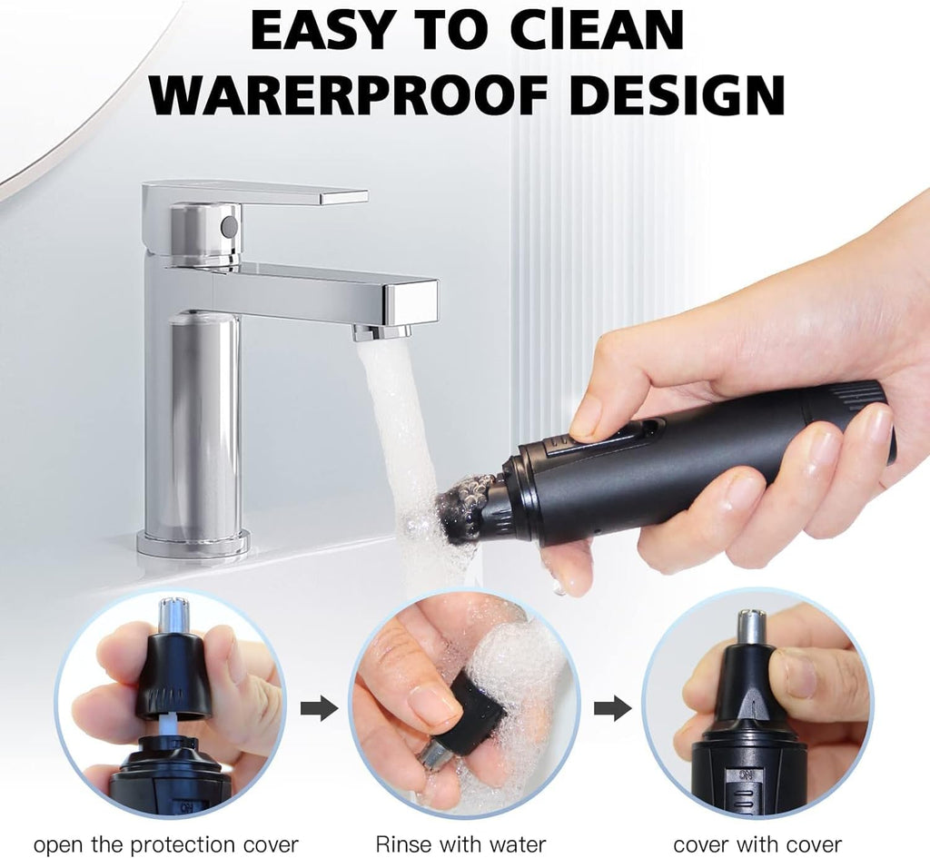 Nose Hair Trimmers for Men，Rechargeable Hair Trimmer 3 in 1 Painless Multifunctional Ear and Nose Hair Trimmer with
