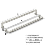 2-Pack 12-Inch(305mm) Brushed Nickel Cabinet Pulls,Heavy-Duty Solid Satin Nickel Handles for Kitchen Cabinets