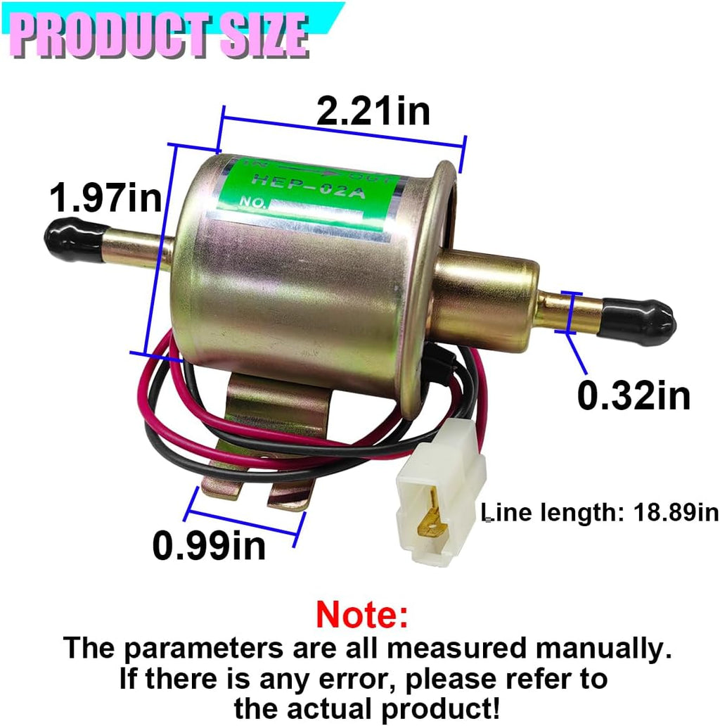 12V Electric Fuel Pump, Low-Pressure Inline Gasoline Pumps (Gold)