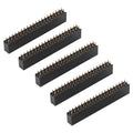 5Pcs Female Pin Headers, 2x20 Pins 2.54m Dual Row Short Pin Headers Connector, PCB Board Pin Header Strip for Raspberry Pi