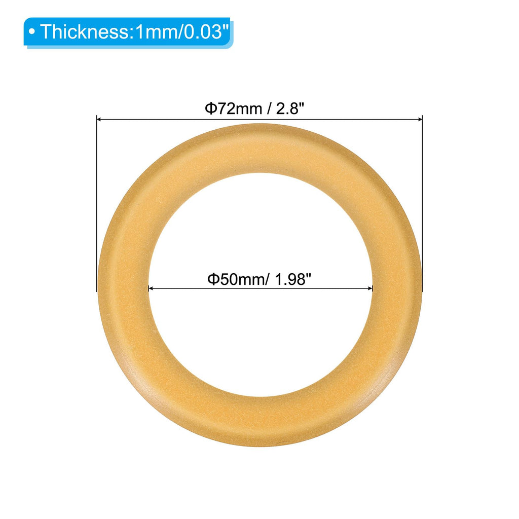 uxcell Air Compressor Compression Piston Ring, Universal Air Compressor Replacement Part 72mm OD 50mm ID 1mm Thickness, Champagne