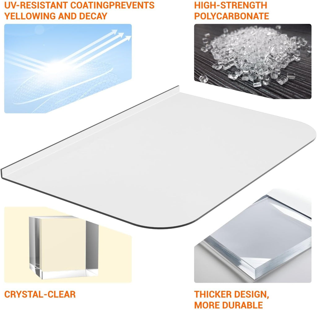 Polycarbonate Window Well Cover Outside, Heavy-Duty Egress Basement Cover with Double UV Coating, Shields from