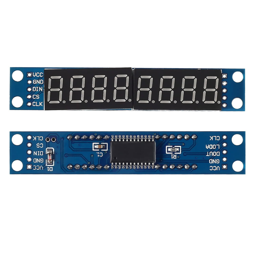 6 PCS 8-Digit 7 Segment MAX7219 Digital Segment Module, Seven Section 8 Bit LED Display Tube for MCU/51/AVR/STM32 for Raspberry Pi ESP8266 Nodemcu (Pack of 6)