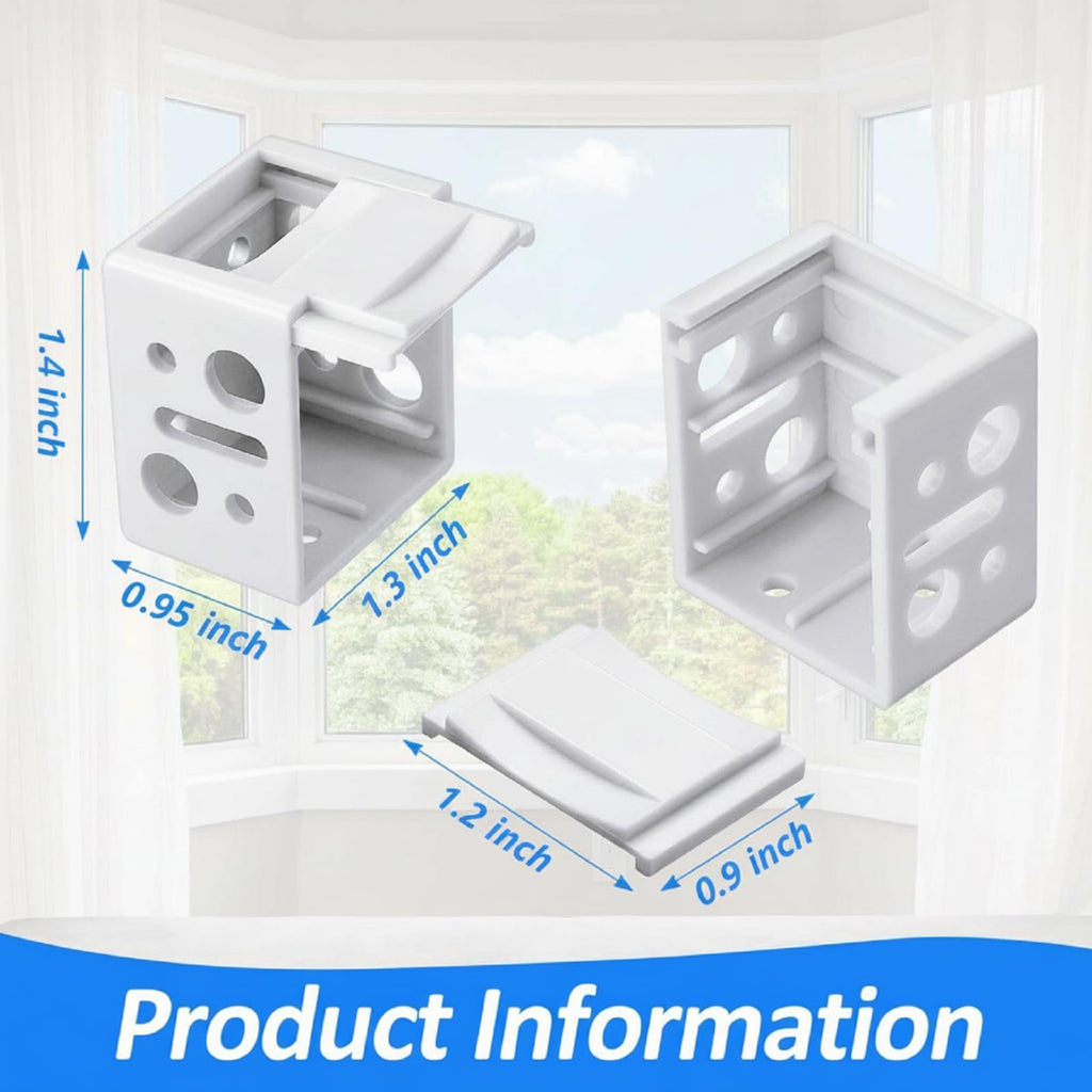 8 Pcs 1 Inch Mini Blind Bracket Replacement Plastic Headrail Mounting