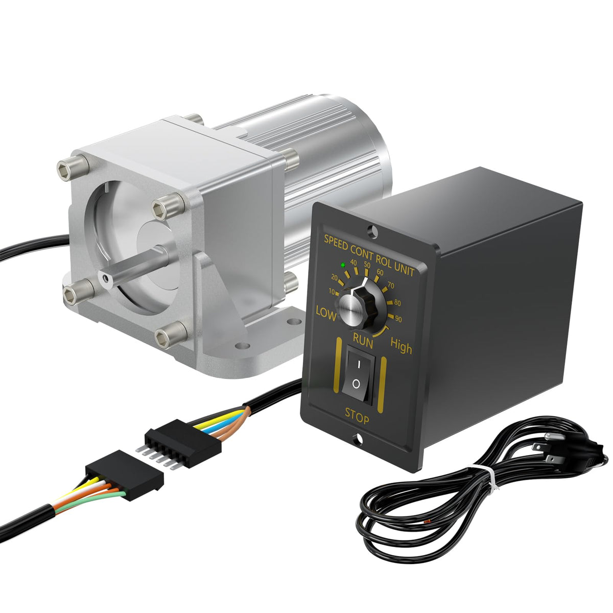 Bemonoc 6W AC 110V 150RPM Adjustable Variable Gear Reducer Motor with Speed Controller & Bracket for Industry