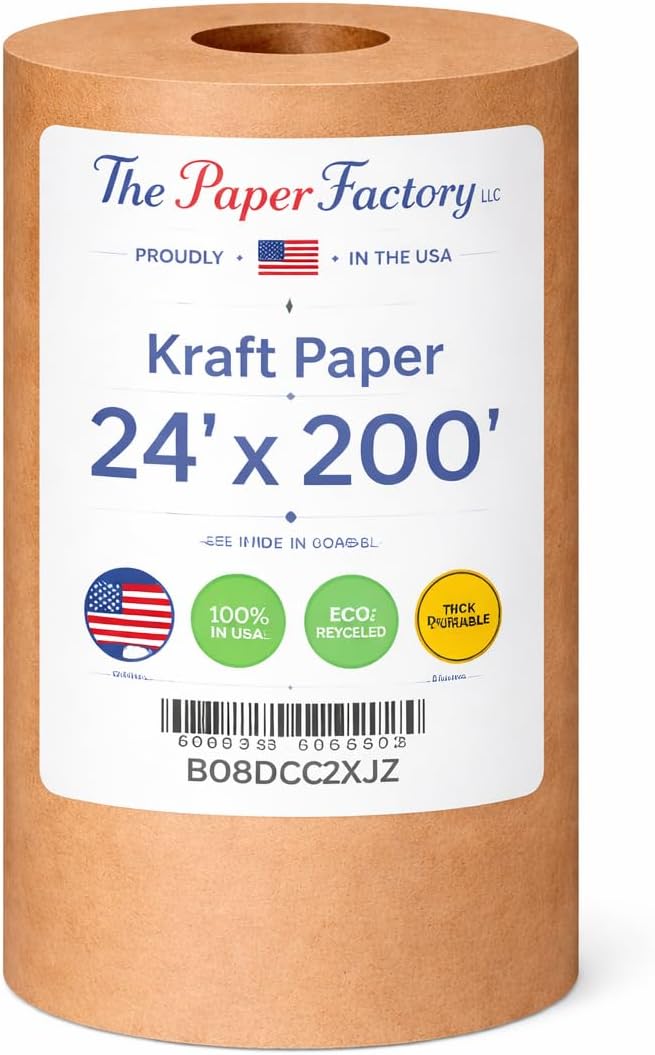 Kraft Paper 24 x 200 for Gift Wrapping Bulletin Board Arts & Crafts, Bouquet Flower Table Covering Poster Packing