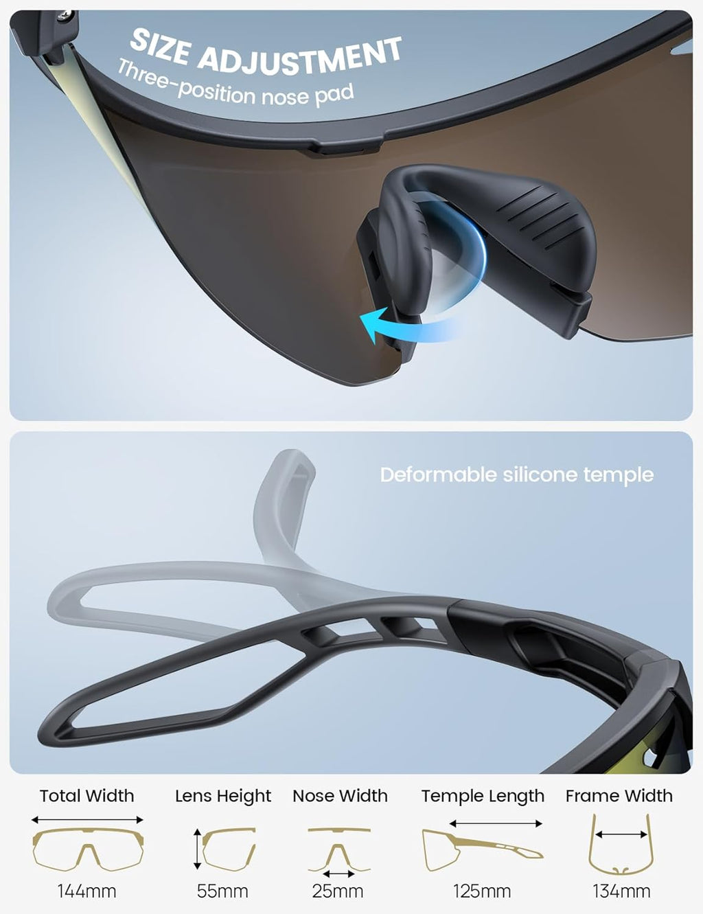24g Polarized Sports Sunglasses for Men Women - UV400 Protection Sun Glasses for Baseball Running Cycling Fishing