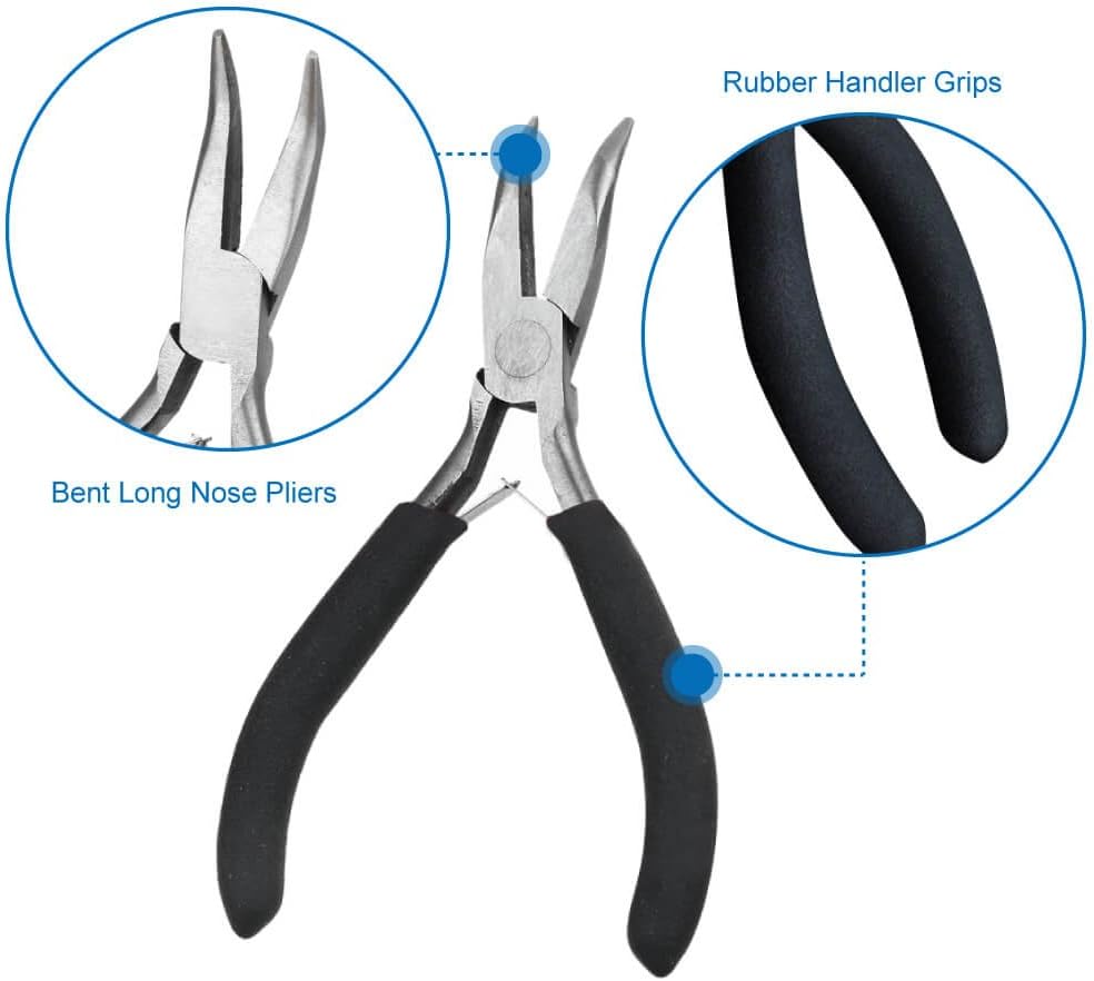 Jump Rings for Jewelry Making Supplies with Jump Ring Pliers (1200Pcs Dull Silver and Bright Silver)