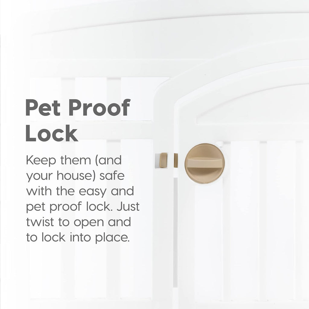 Dog Playpen with Door, 24” 4 Panel Pet Exercise Pen – Indoor Outdoor Puppy Play Pen, Portable Plastic Pet Fence for