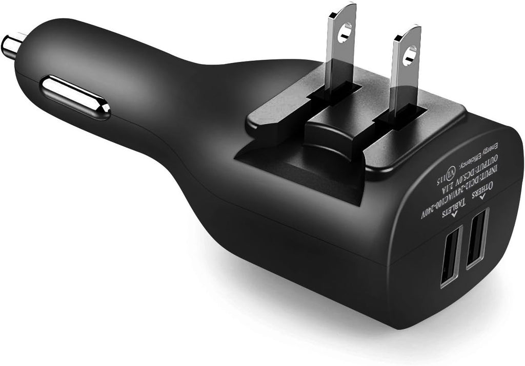 Car Charger,Dual USB Wall Charger and Car Charger with Travel Adapter Foldable Plug Home for iPhone X Xs MAX 6 7 8
