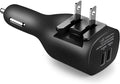 Car Charger,Dual USB Wall Charger and Car Charger with Travel Adapter Foldable Plug Home for iPhone X Xs MAX 6 7 8