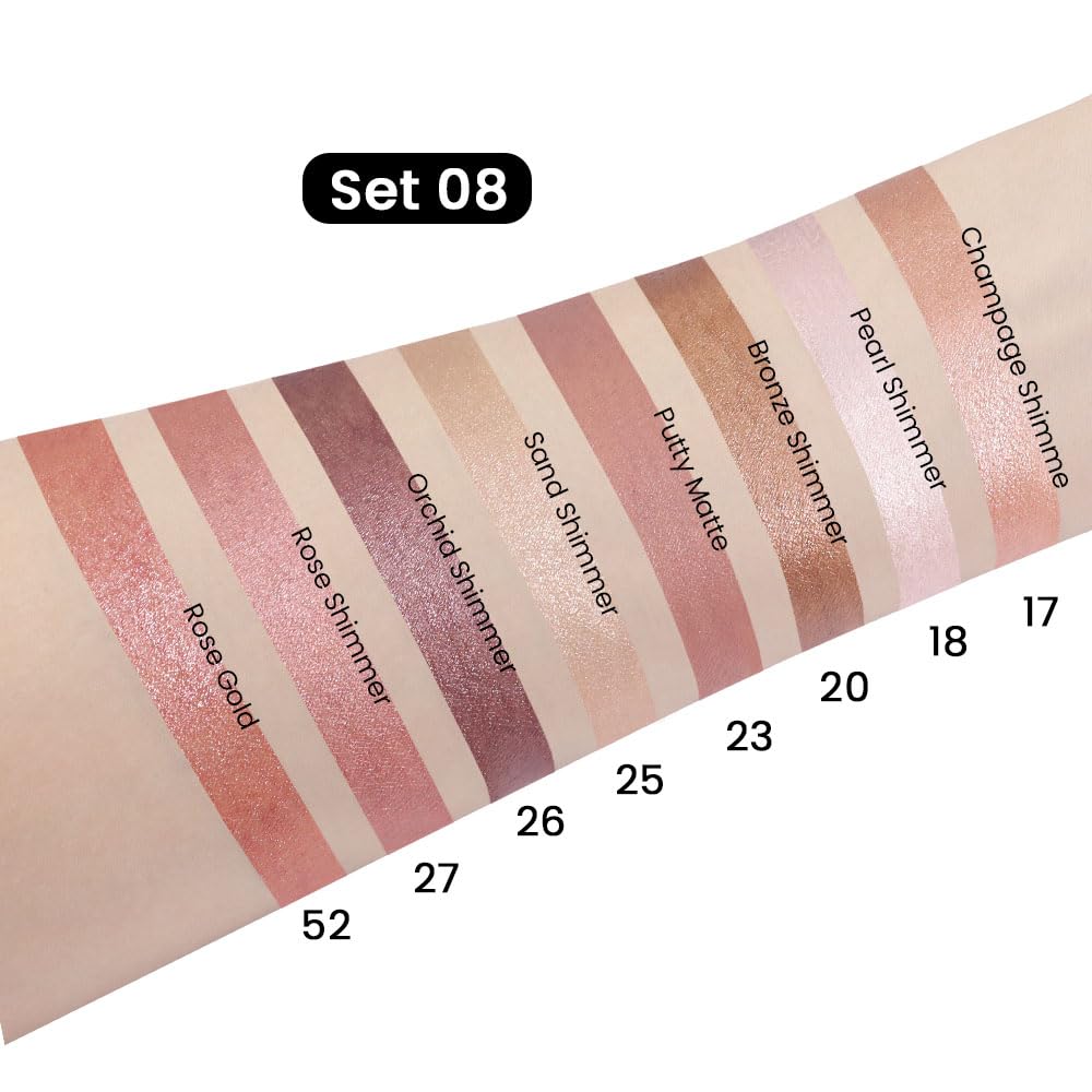 8Pcs Cream Eye Shadow Sticks Set, Matte Shimmer Eyeliner Pencil Eyeshadow Palette Makeup, Eye Highlighter Brightener