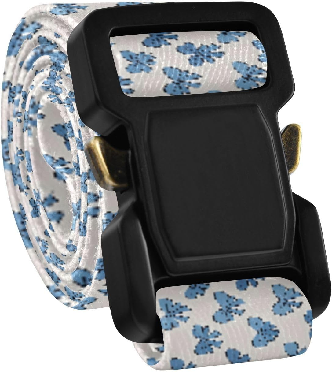 Blue Bow Tie Kids Elastic Belt, Adjustable Stretch Waist Belt with Buckle, Youth Belt for Baseball Golf Softball