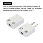 MECCANIXITY Mini K Type Ceramics Thermocouple Wire Connectors, 2 Set
