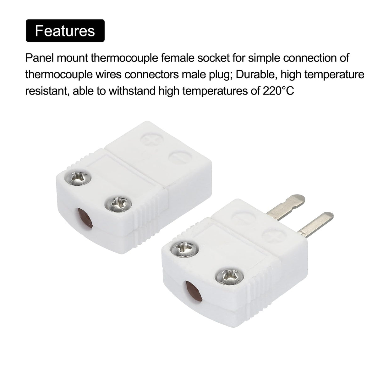 MECCANIXITY Mini K Type Ceramics Thermocouple Wire Connectors, 2 Set