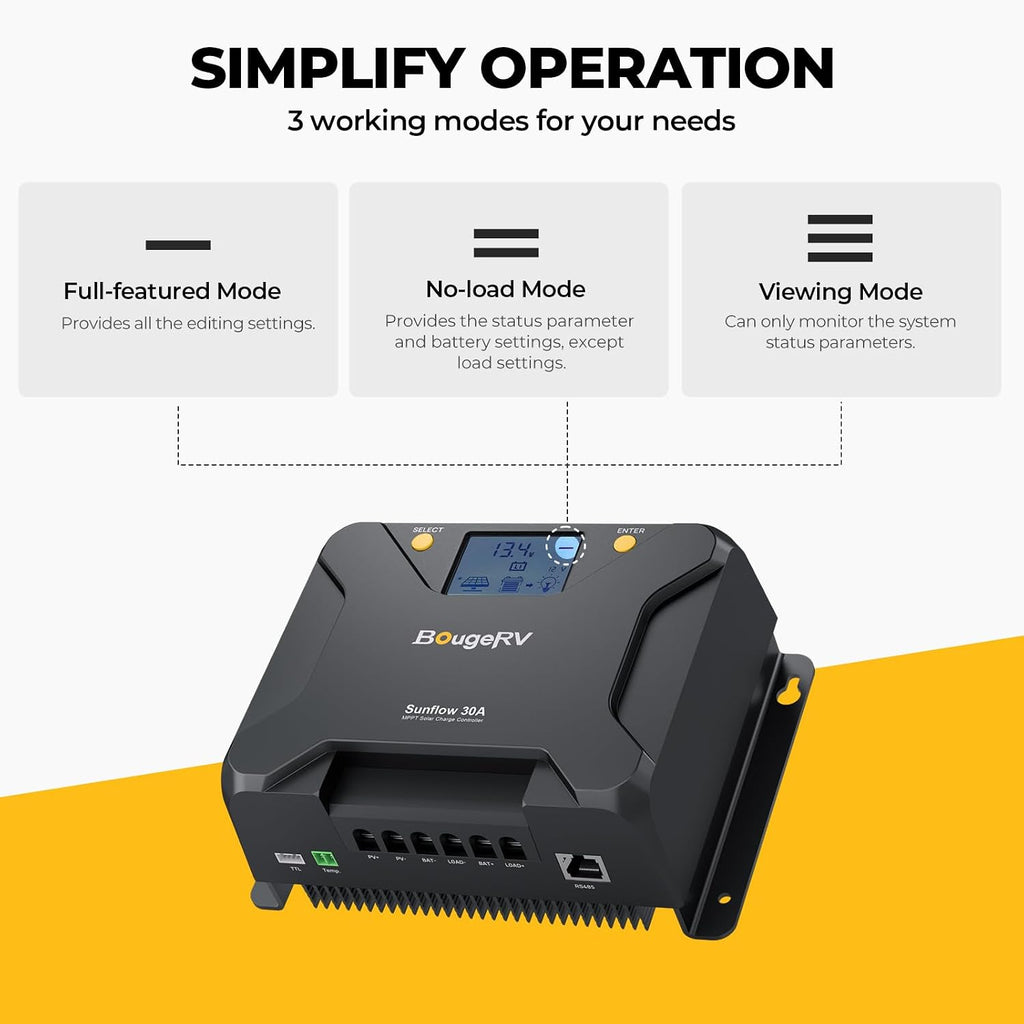 MPPT Solar Charge Controller 30A, w/ Low-Temp Cut-Off, APP Control, Backlit LCD, 30 Amp Solar Panel Regulator 12V/24V