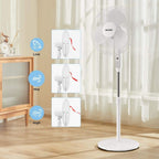 16" Adjustable Oscillating Pedestal Fan with Remote for Bedroom