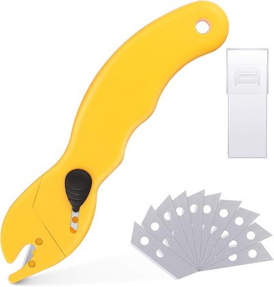 Dual Blade Package Opener with 10 Pcs Stainless Steel Blade