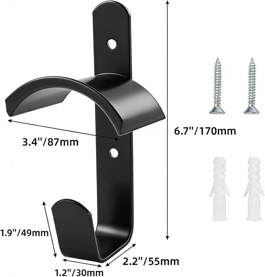 4 Pack Horse Bridle Rack Hooks, Metal Bridle Holder Bracket Heavy Duty, Wall Mount Horse Tack Storage Harness Halter