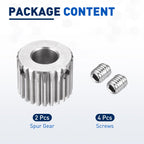 DTGN Spur Gear 1Mod 24 Teeth 13mm Thickness 12mm Bore 2Pcs