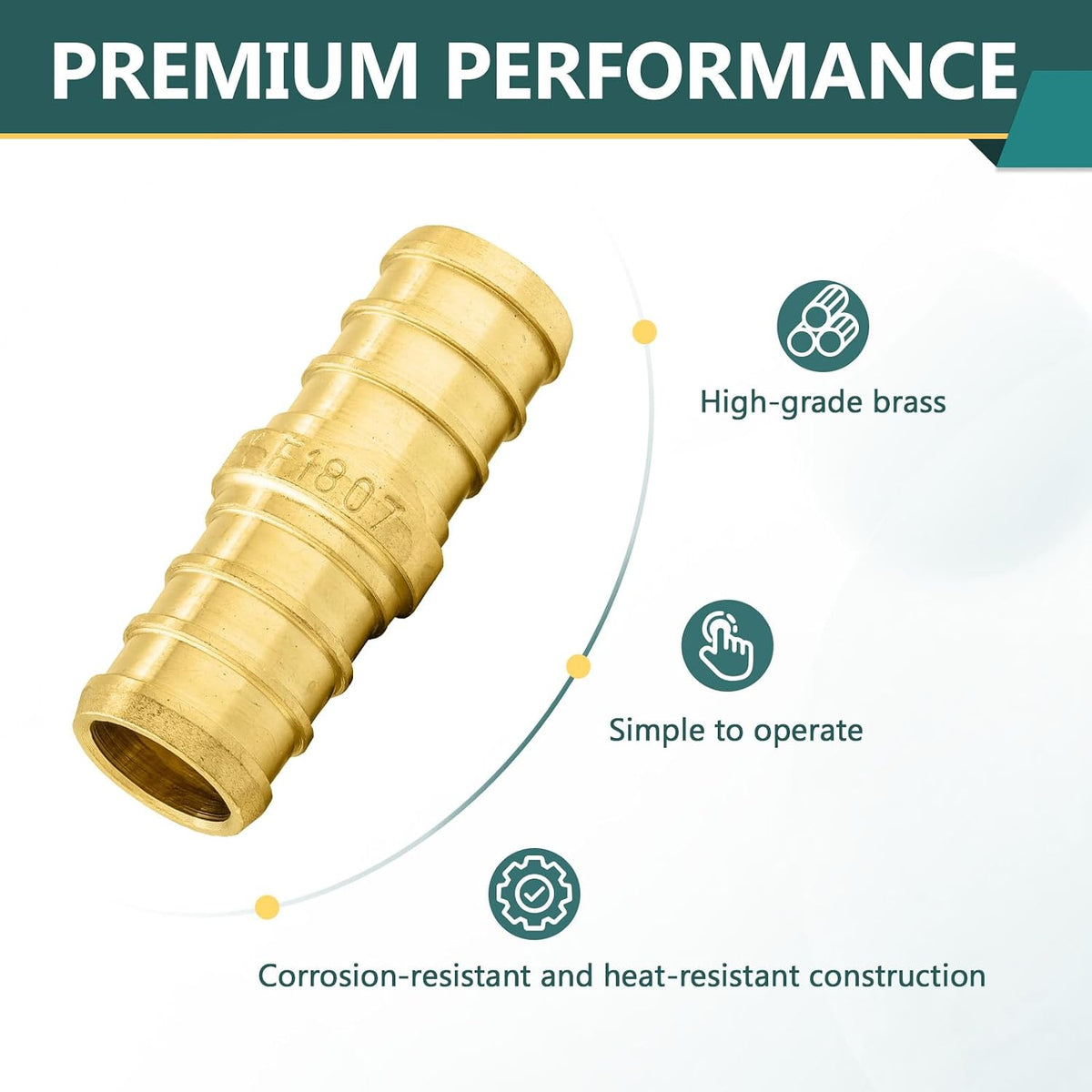 10-Pack Niikappu PEX Fittings 3/4" x 3/4" Pex Coupling(PEX1807006-10)
