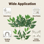 100Pcs Artificial Silk Italian Ruscus Green Leaves for DIY Decor