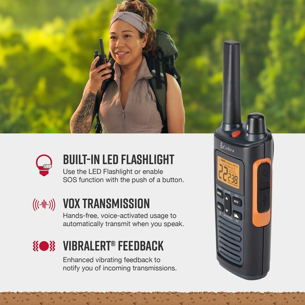 RX680 Walkie Talkies (2-Pack), IP54 Water Resistant Design | Rugged & Splashproof Two Way Radios Long Range, 60